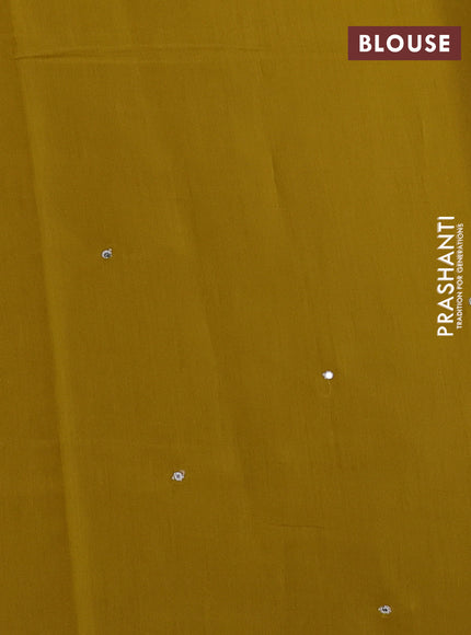 Mustard Yellow Mul Chanderi Saree - Embroidery