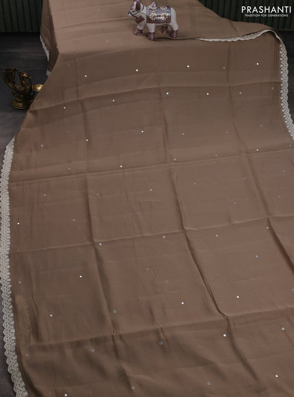 Beige Mul Chanderi Saree - Embroidery