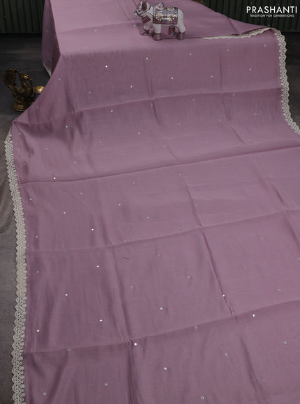 Pastel Pink Mul Chanderi Saree - Embroidery