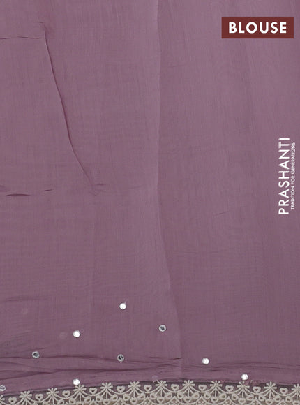 Pastel Pink Mul Chanderi Saree - Embroidery