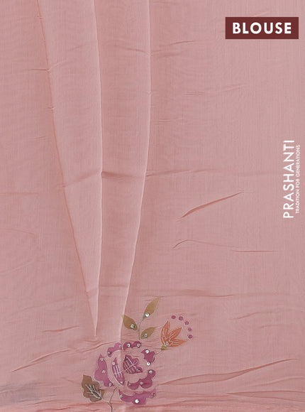 Peach Mul Chanderi Saree - Embroidery