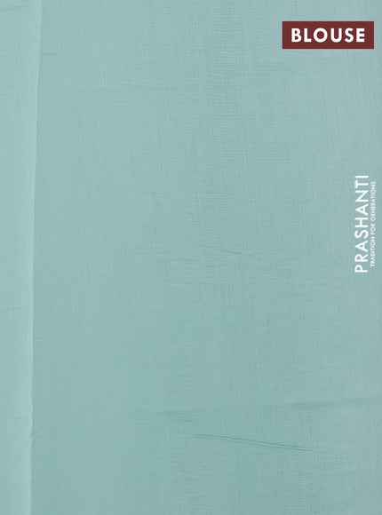 Teal Blue Mul Chanderi Saree - Embroidery