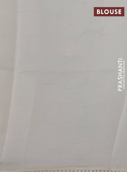 Cream Mul Chanderi Saree - Embroidery