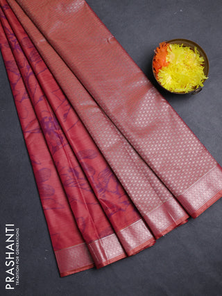 Bangalori silk saree dual shade of pink with allover ikat weaves and zari woven border