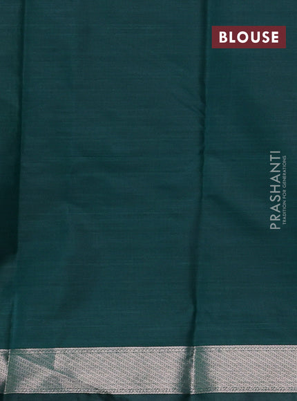 Bangalori silk saree green shade with allover ikat weaves and zari woven border