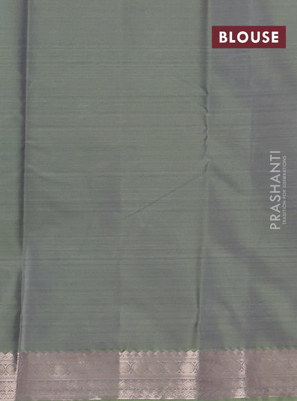Bangalori silk saree teal blue and pista green with allover ikat weaves and zari woven border