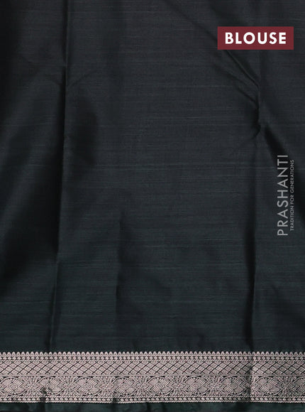 Bangalori silk saree green shade with allover ikat weaves and ganga jamuna border