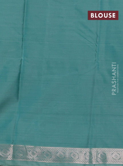 Bangalori silk saree green shade with allover ikat weaves and zari woven border