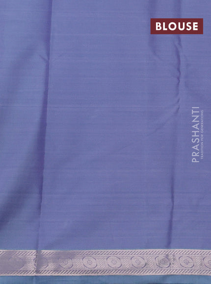 Bangalori silk saree pastel blue with allover ikat weaves and zari woven border