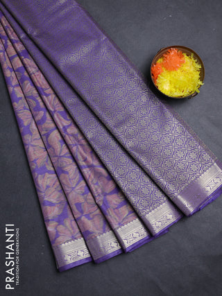 Bangalori silk saree lavender with allover ikat weaves and zari woven border