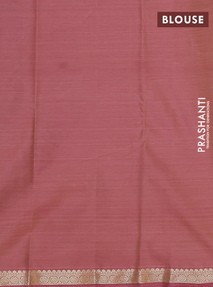 Bangalori silk saree beige and peach pink with allover ikat weaves and zari woven border