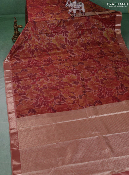 Bangalori silk saree maroon with allover ikat weaves and zari woven border
