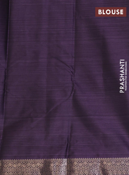 Bangalori silk saree green and purple with allover ikat weaves and zari woven border