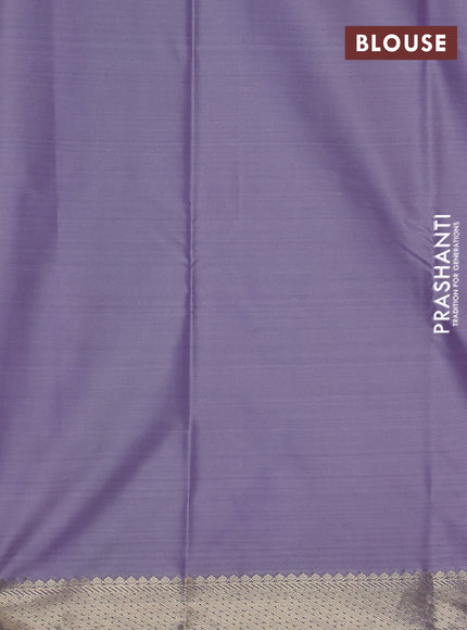 Bangalori silk saree lavender and grey with allover ikat weaves and zari woven border