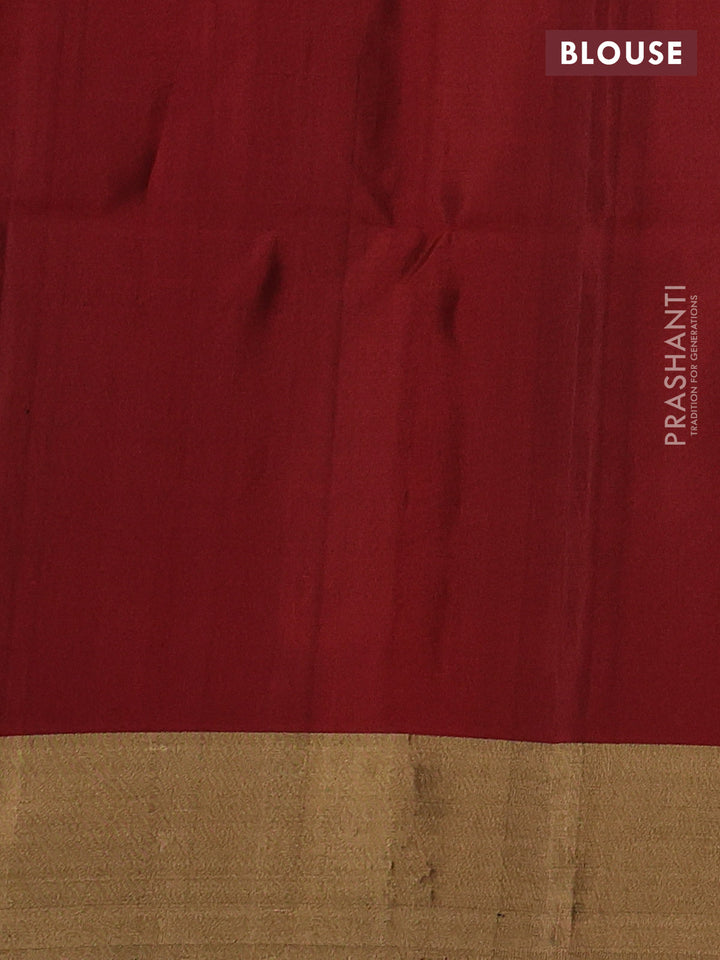 Pure soft silk saree olive green and maroon with zari woven buttas and zari woven border