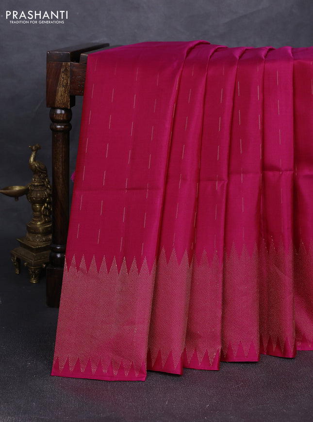 Pure soft silk saree pink with allover zari woven buttas and zari woven border