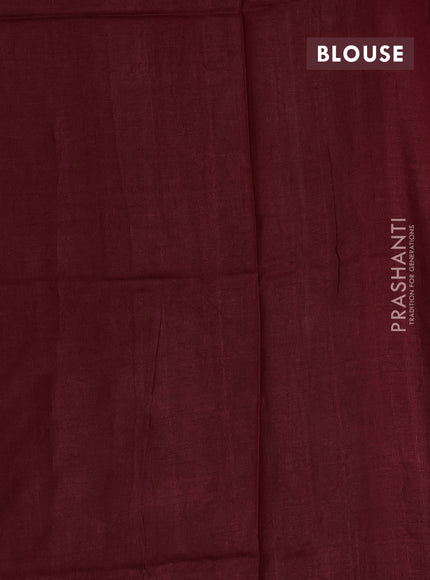 Pure tussar silk saree multi colour and maroon with allover leheriya style prints and simple border