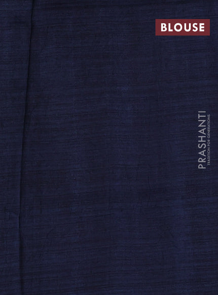 Pure tussar silk saree multi colour and navy blue with allover leheriya style prints and simple border