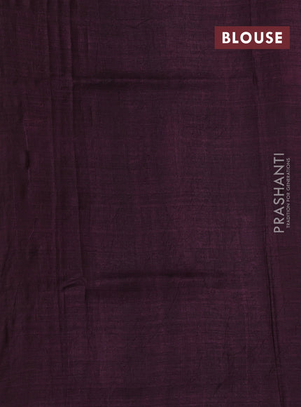 Pure tussar silk saree multi colour and wine shade with allover leheriya style prints and simple border