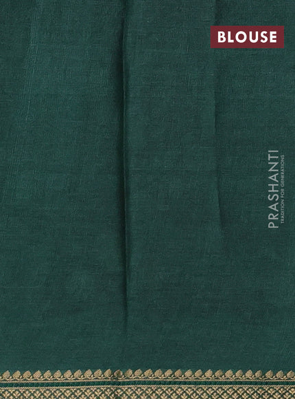 Pure tussar silk saree maroon and green with pichwai prints and zari woven border