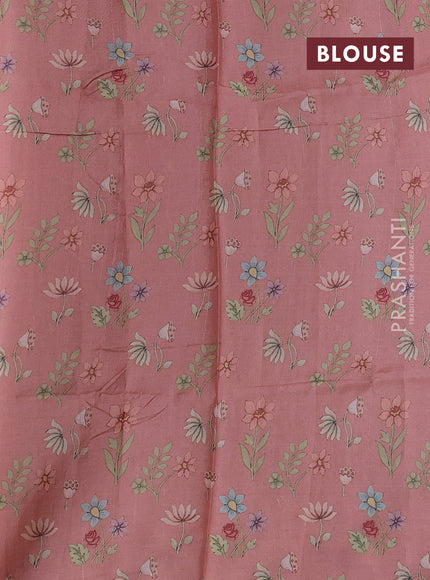 Pure tussar silk saree beige and cream with allover zari woven butta weaves and pichwai printed border