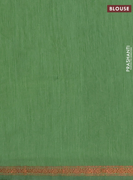 Semi maheswai cotton saree dark mustard and green with allover zari woven buttas and small zari woven border
