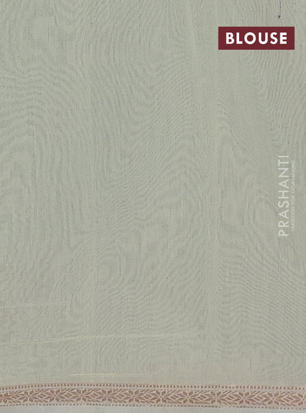Semi maheswai cotton saree grey and mild pista green with allover zari woven buttas and small zari woven border