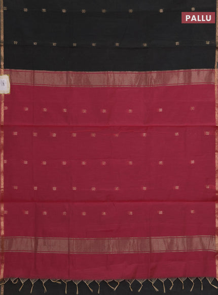 Semi maheswai cotton saree grey and pink with allover zari woven buttas and small zari woven border