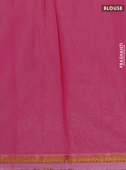 Semi maheswai cotton saree pastel pink and pink with allover zari woven buttas and small zari woven border