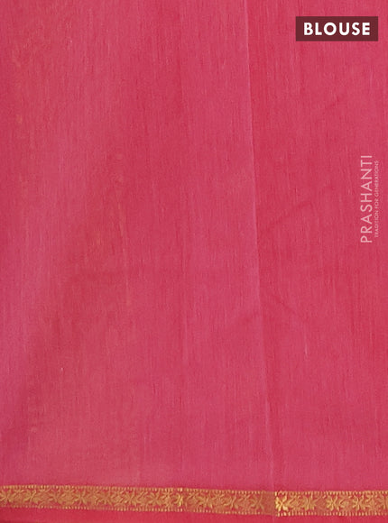 Semi maheswai cotton saree purple and pink shade with zari woven buttas and zari woven border