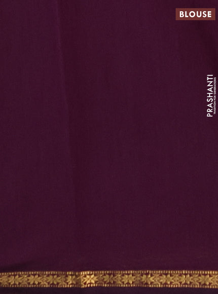 Semi maheswai cotton saree deep purple and navy blue with zari woven buttas and zari woven border