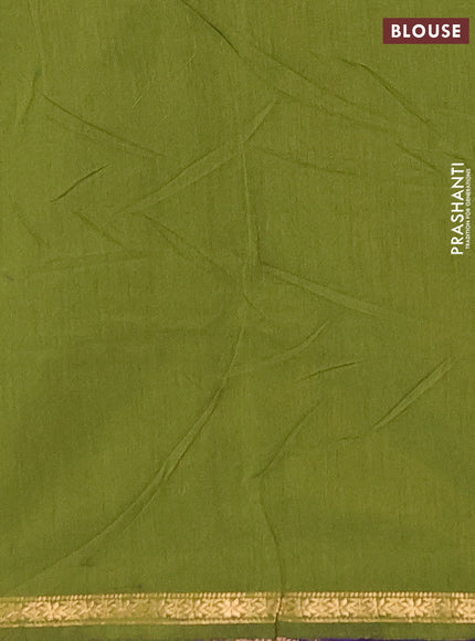 Semi maheswai cotton saree violet and green with zari woven buttas and zari woven border
