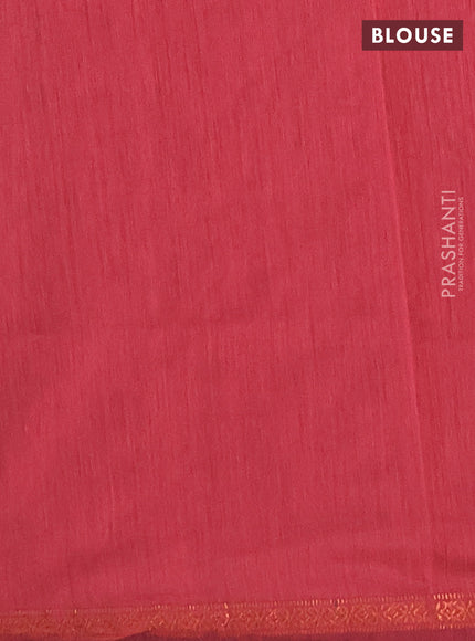 Semi maheswai cotton saree green and maroon shade with zari woven buttas and copper zari woven border