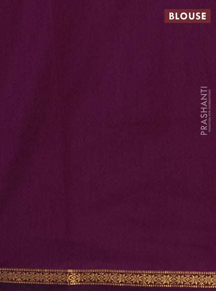 Semi maheswai cotton saree purple and peacock blue with zari woven buttas and zari woven border
