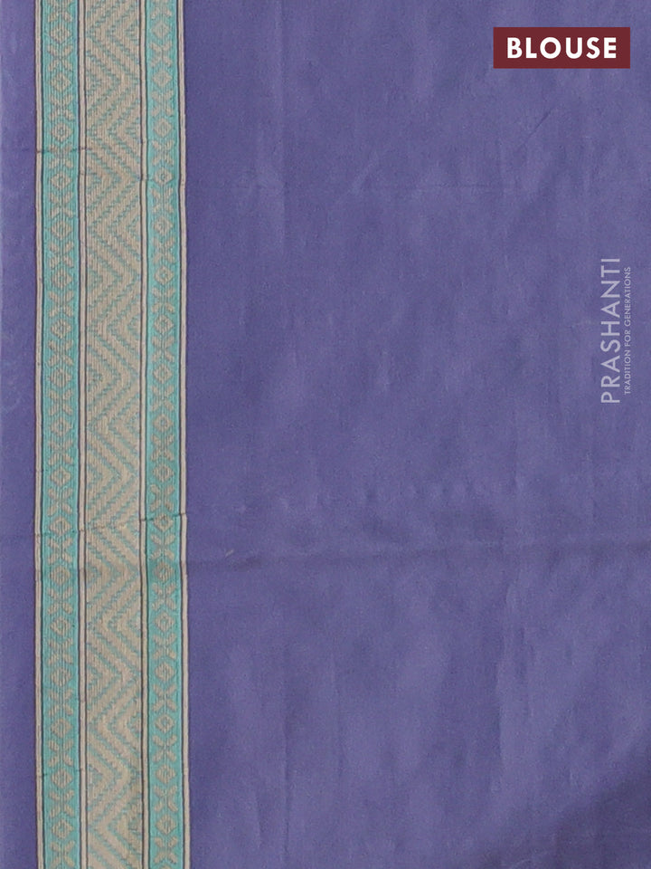 Banarasi cotton saree pastel blue with allover thread weaves and woven border