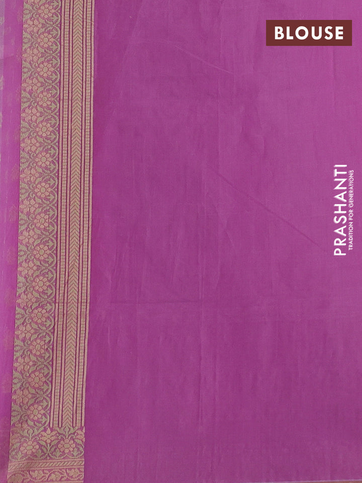 Banarasi cotton saree light pink with thread woven buttas and woven border