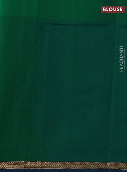 Maheshwari silk cotton saree green with allover zari weaves & buttas and small zari woven border