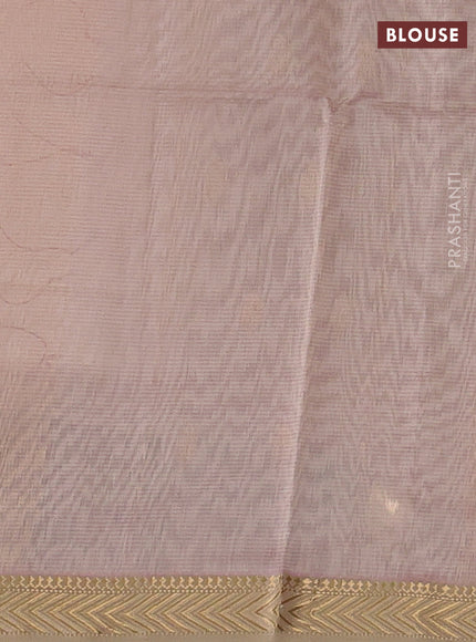 Maheshwari silk cotton saree dual shade of pinkish beige with zari woven buttas and zari woven border