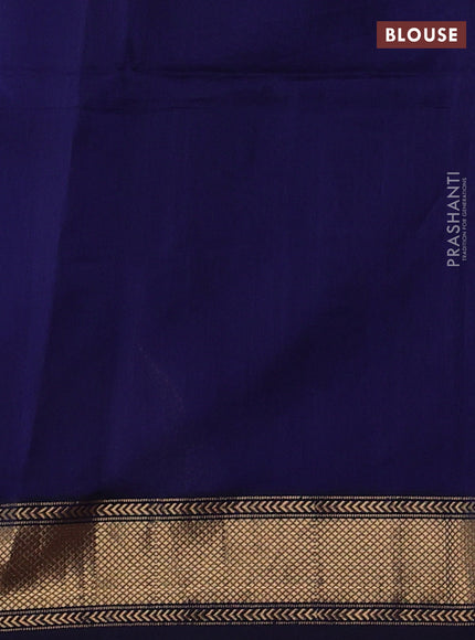 Maheshwari silk cotton saree navy blue with zari woven buttas and zari woven border