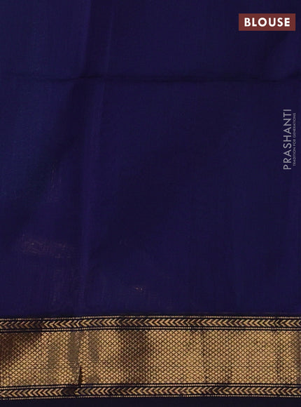 Maheshwari silk cotton saree peacock green with zari woven buttas and zari woven border
