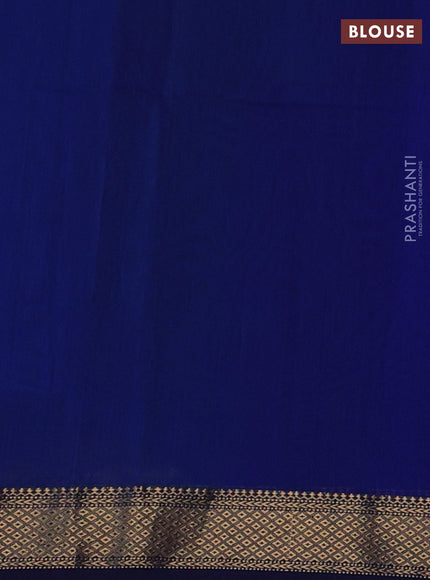 Maheshwari silk cotton saree blue with zari woven buttas and zari woven border