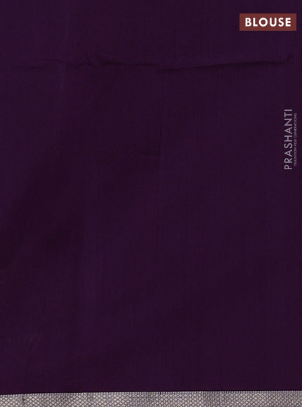 Maheshwari silk cotton saree purple and grey with zari woven buttas and small zari woven border