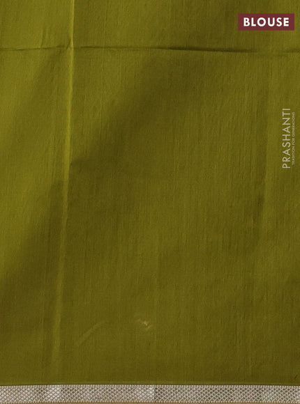 Maheshwari silk cotton saree light green with zari woven buttas and small zari woven border