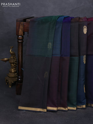 Maheshwari silk cotton saree elephant grey with zari woven buttas and small zari woven border