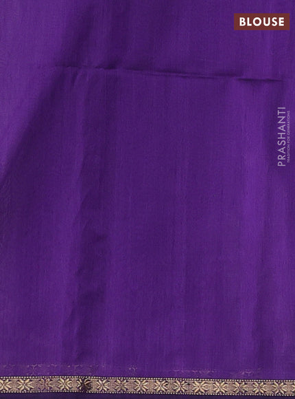 Maheshwari silk cotton saree violet with zari woven buttas and small zari woven border