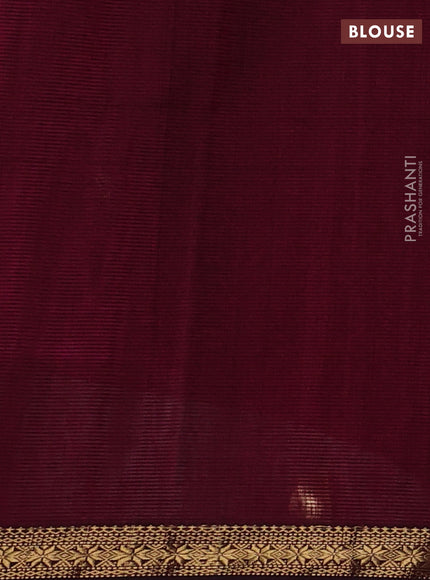 Maheshwari silk cotton saree deep purple with zari woven buttas and zari woven border