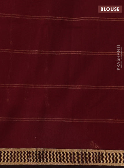 Maheshwari silk cotton saree deep maroon with allover zari woven buttas and zari woven border