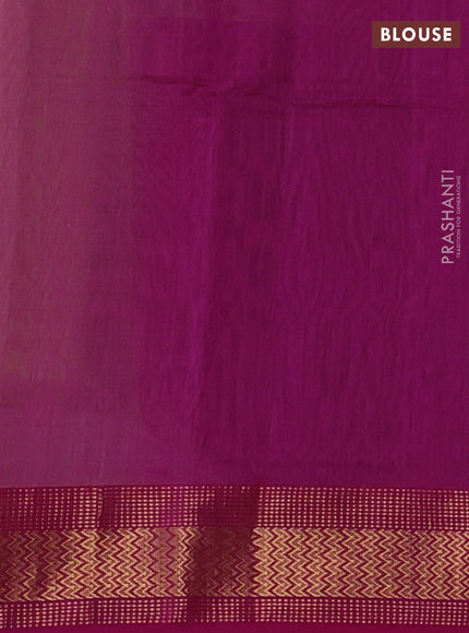 Maheshwari silk cotton saree mehendi green and pink with plain body and ganga jamuna border