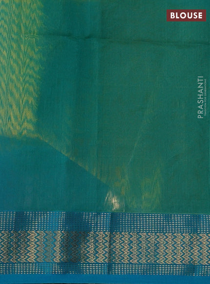 Maheshwari silk cotton saree lime yellow and blue with plain body and zari woven border