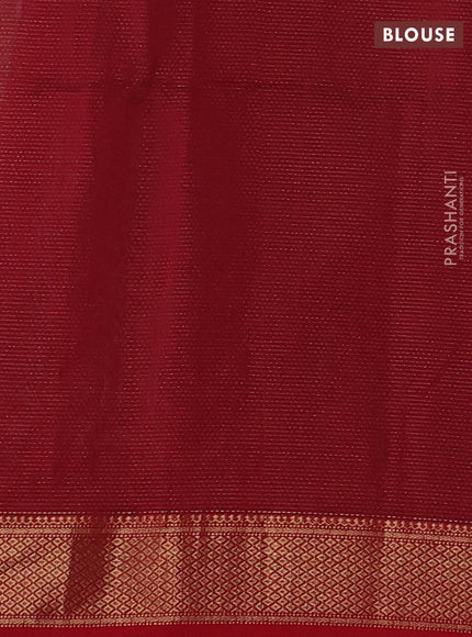 Maheshwari silk cotton saree grey and maroon with allover stripes pattern and zari woven border